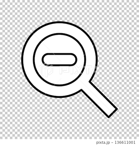 Zoom out magnifying glass icon Zoom out magnifying glass icon 136611001