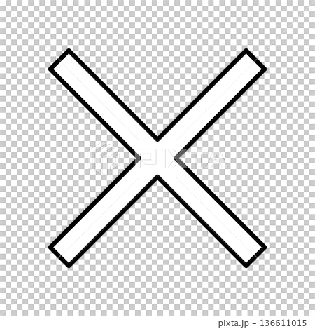 Cross sign icon for prohibited or rejected 136611015