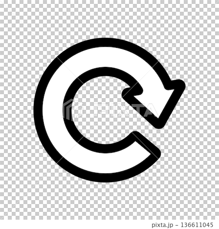 時計回りの円形のリロード矢印のアイコン 時計回りの円形のリロード矢印のアイコン 136611045