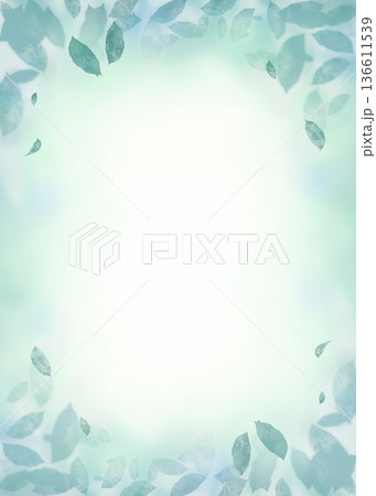 水彩の緑の葉っぱのリーフナチュラル背景フレーム 136611539