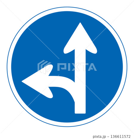 規制標識　指定方向外進行禁止 136611572
