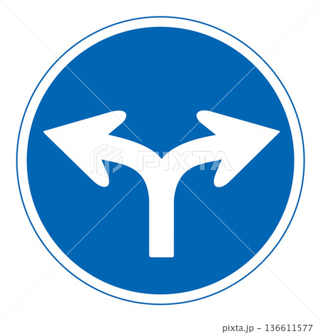 規制標識　指定方向外進行禁止 136611577