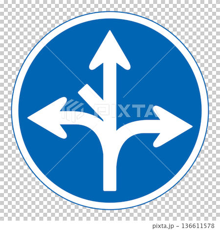 指示標誌：禁止偏離指定方向 136611578