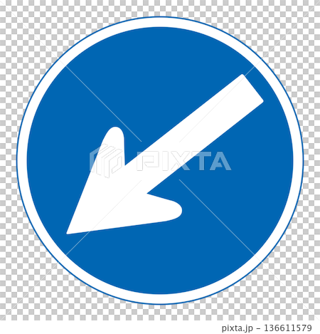 指示標誌：禁止偏離指定方向 136611579