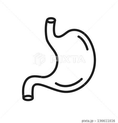 Gerd stomach icon in outline flat style. Reflux vector illustration on isolated background. Esophageal organ sign business concept. Gerd stomach icon in outline flat style. Reflux vector illustration on isolated background. Esophageal organ sign business concept. 136611816