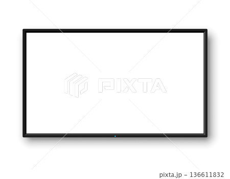 Realistic tv icon in mockup style. Television vector illustration on isolated background. Display monitor sign business concept. Realistic tv icon in mockup style. Television vector illustration on isolated background. Display monitor sign business concept. 136611832