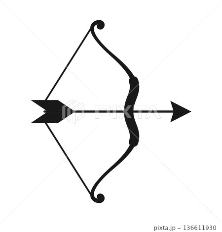 Archer bow icon in flat style. Archery weapon vector illustration on isolated background. Hunter target sign business concept. Archer bow icon in flat style. Archery weapon vector illustration on isolated background. Hunter target sign business concept. 136611930