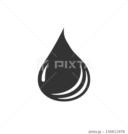 Water drop icon in flat style. Liquid vector illustration on white isolated background. Droplet business concept. Water drop icon in flat style. Liquid vector illustration on white isolated background. Droplet business concept. 136611976