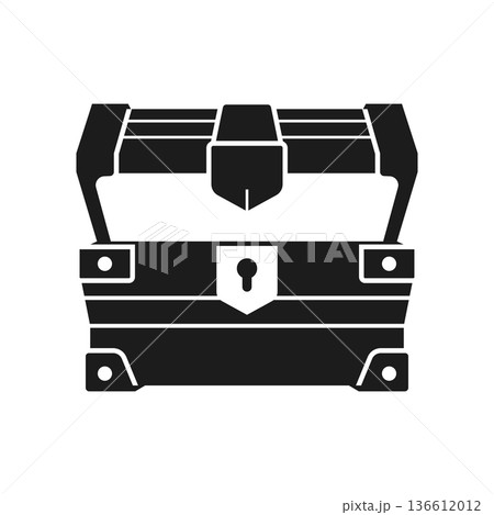 Treasure chest icon in flat style. Money box vector illustration on isolated background. Financial container sign business concept. Treasure chest icon in flat style. Money box vector illustration on isolated background. Financial container sign business concept. 136612012