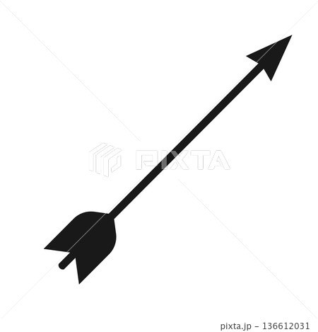 Archer arrow icon in flat style. Archery weapon vector illustration on isolated background. Hunter target sign business concept. 136612031
