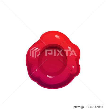 Cartoon pirate font or piracy type and Caribbean corsairs typeface, vector punctuation mark. Piracy typography dot symbol of red wax seal or medieval rubber stamp for pirate font and corsair typeface 136612064