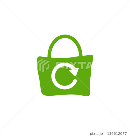 Eco bag icon in flat style. Ecobag vector illustration on white isolated background. Reusable shopper sign business concept. Eco bag icon in flat style. Ecobag vector illustration on white isolated background. Reusable shopper sign business concept. 136612077