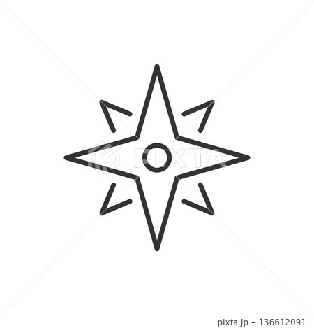 Compass icon in flat style. Navigation equipment vector illustration on white isolated background. Journey direction business concept. Compass icon in flat style. Navigation equipment vector illustration on white isolated background. Journey direction business concept. 136612091