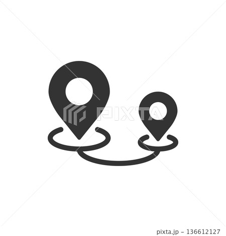Map pin icon in flat style. gps navigation vector illustration on white isolated background. Locate position business concept. 136612127