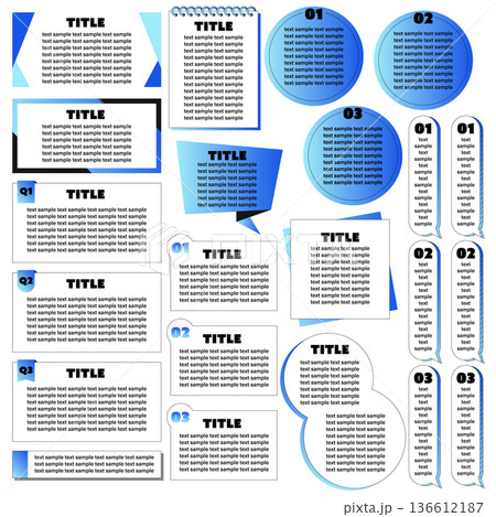 ビジネス向けシンプルなタイトルフレーム アクセントになるおしゃれなあしらい 水色 青 136612187