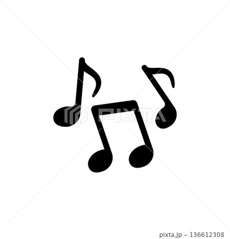 Music note icon in flat style. Song vector illustration on white isolated background. Musician sign business concept. 136612308