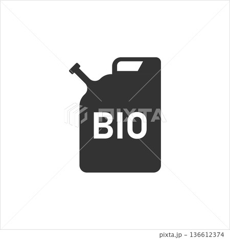 Gasoline canister icon in flat style. Petrol can vector illustration on white isolated background. Fuel container sign business concept. 136612374