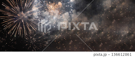 Banner Colorful vibrant Firework celebrate anniversary happy new year 2024, 4th of july holiday festival. Banner firework night celebrate national holiday. countdown new year 2025 with copy space Banner Colorful vibrant Firework celebrate anniversary happy new year 2024, 4th of july holiday festival. Banner firework night celebrate national holiday. countdown new year 2025 with copy space 136612861