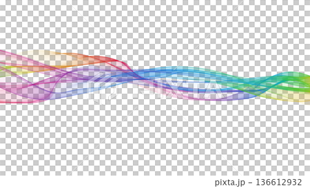 7色波浪背景線白色背景PowerPoint背景 136612932