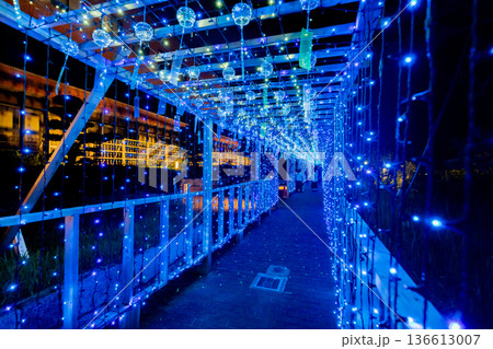 【愛知県飛島村】とびしま宵あかり　風鈴とイルミネーションの絶景 136613007