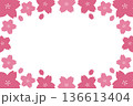 桜のフレーム 花見 春 イラスト ベクター 136613404