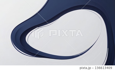 使いやすいミニマルなネイビーブルーのラインフレーム 136613409