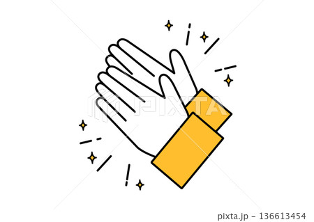 拍手をする人物の手のアイコン 136613454
