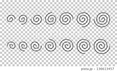 ぐるぐる巻きの線のアイコン ぐるぐる巻きの線のアイコン 136613457