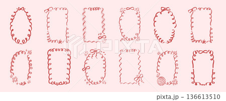 Bachelorette disco ball whimsical frames. Coquette borders with bows set. Ribbon and lace squiggle menu cadre. Vector wedding frame on pink girly background. Christmas oval and rectangle forms Bachelorette disco ball whimsical frames. Coquette borders with bows set. Ribbon and lace squiggle menu cadre. Vector wedding frame on pink girly background. Christmas oval and rectangle forms 136613510