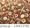 Multi colored dry flowers background 136613782
