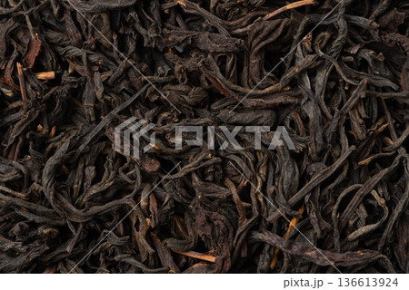 Pile of black tea on white background. 136613924