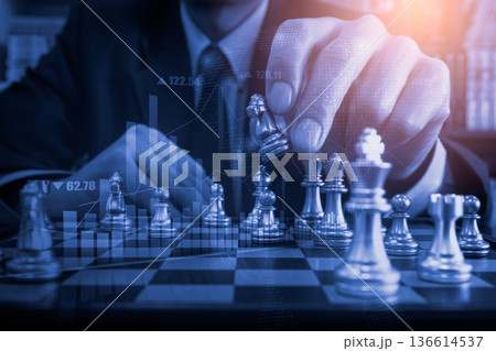 Stock market or forex trading graph and candlestick chart suitable for financial investment concept. Economy trends background for business idea and all art work design. Abstract finance background. 136614537