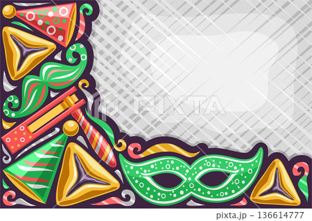Vector greeting card for Purim Vector greeting card for Purim 136614777