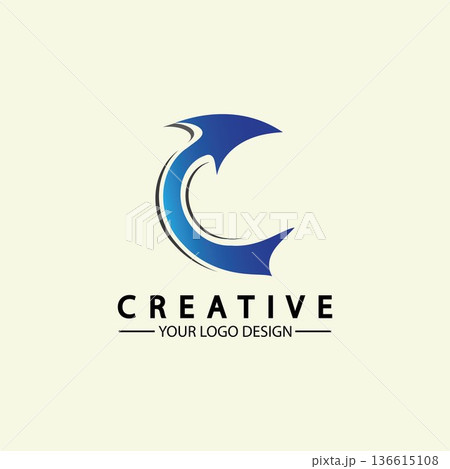 Letter C arrow logo icon vector illustration design template Letter C arrow logo icon vector illustration design template 136615108