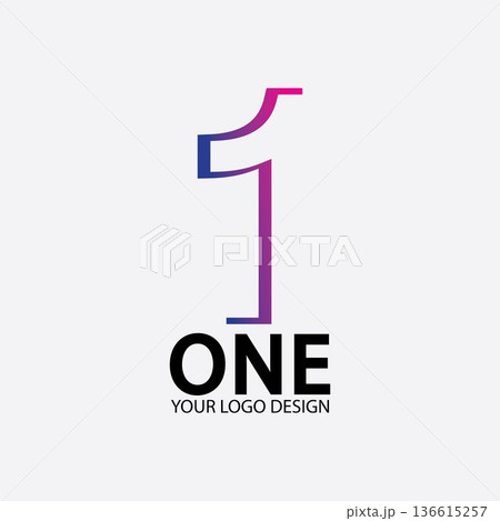 Number 1 logo vector icon design template Number 1 logo vector icon design template 136615257