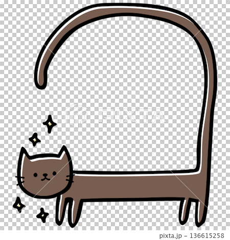 かわいい手描きの猫の吹き出し風ベクターイラスト かわいい手描きの猫の吹き出し風ベクターイラスト 136615258