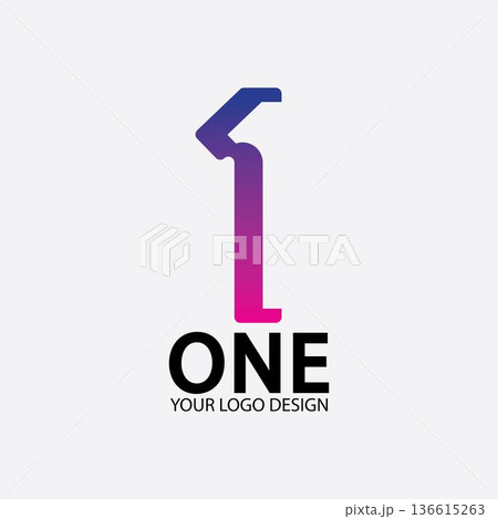 Number 1 logo vector icon design template 136615263