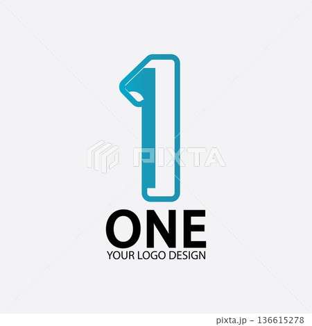 Number 1 logo vector icon design template Number 1 logo vector icon design template 136615278