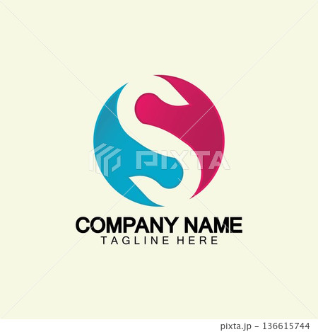 Business corporate letter S logo design vector. 136615744