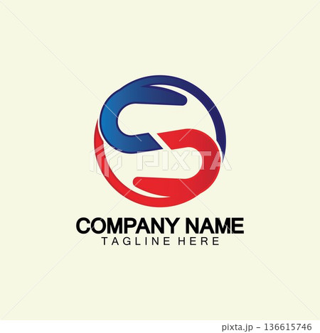 Business corporate letter S logo design vector. 136615746