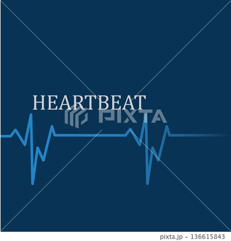 Heart beat monitor pulse line art vector icon,...のイラスト素材 [136615843 ...