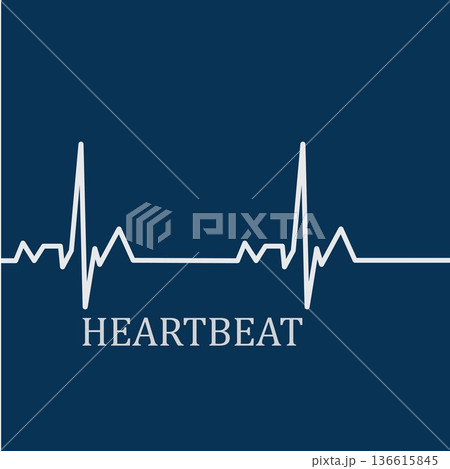 Heart beat monitor pulse line art vector icon,...のイラスト素材 [136615845 ...
