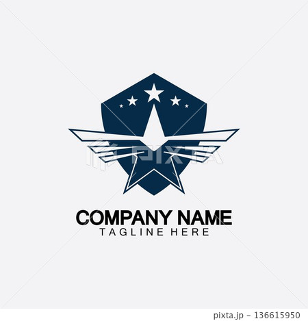 Star with wing logo icon vector illustration design template Star with wing logo icon vector illustration design template 136615950
