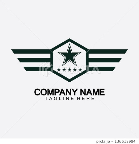 Star with wing logo icon vector illustration design template 136615984