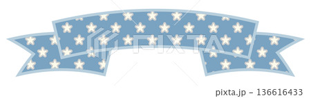 シンプルでかわいい星のリボン ブルー2 136616433