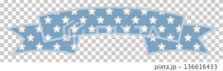 シンプルでかわいい星のリボン ブルー2 136616433