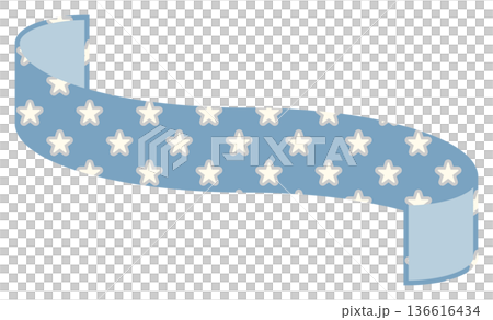 Simple and cute star ribbon blue 3 136616434