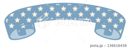 シンプルでかわいい星のリボン ブルー5 136616436