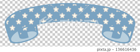 シンプルでかわいい星のリボン ブルー5 136616436