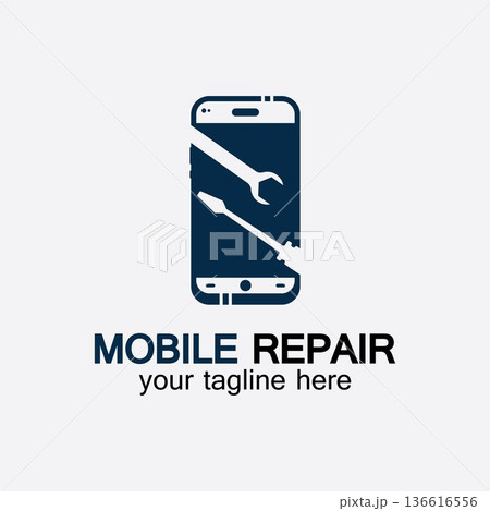 Mobile Phone Repair Logo.phone service logo, Rhone Repair, simple, concept, logo template - Vector Mobile Phone Repair Logo.phone service logo, Rhone Repair, simple, concept, logo template - Vector 136616556